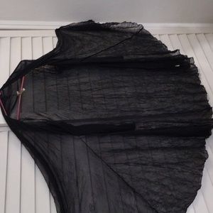 COMFY USA BLACK SHEER SOFT NET COAT OR ROBE